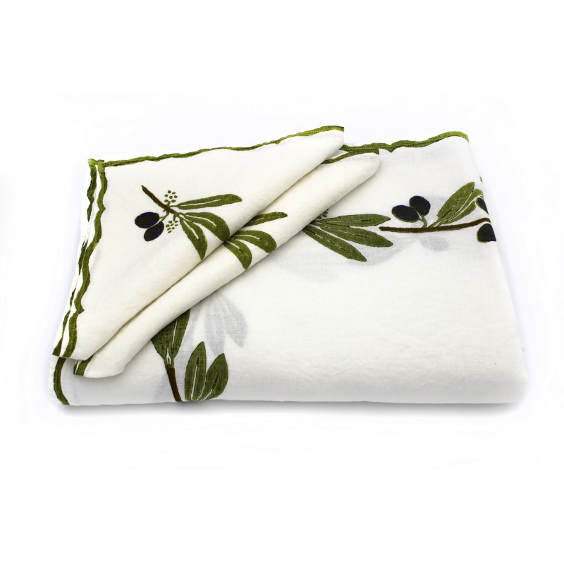 Olive 3 Colori, Set Tovaglia  Tov.Li 145X250 Cm 12 Tov.Li